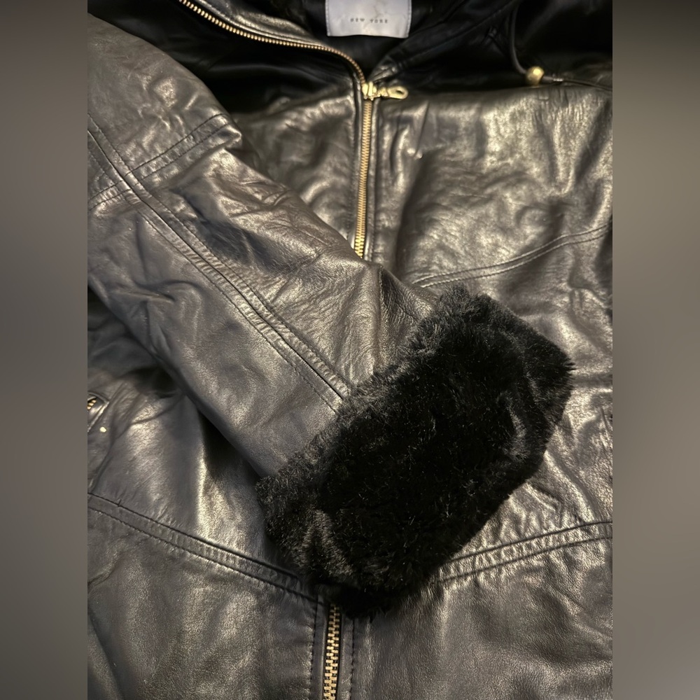 Andrew Marc Men’s Leather Jacket Sz L - Picture 7 of 9